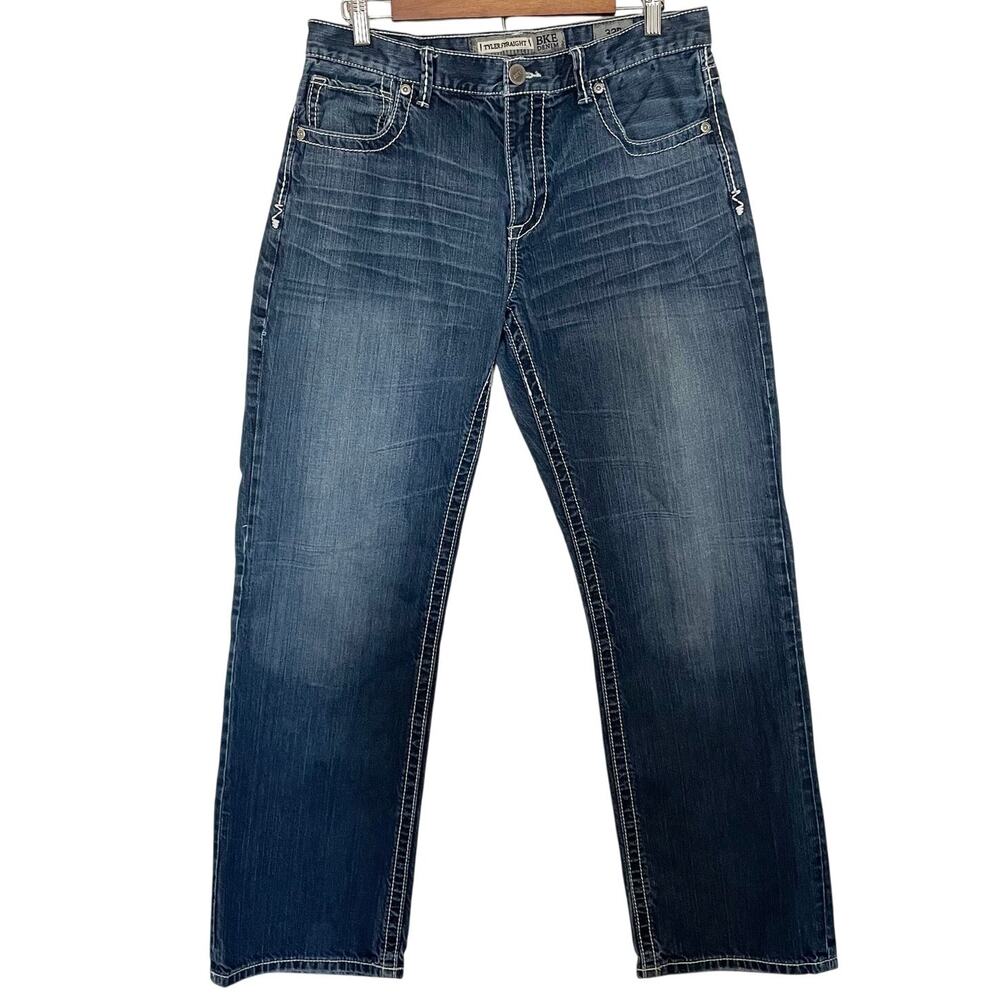 BKE Demin Tyler Straight Thick Stitch Jeans Men's Size 33R
